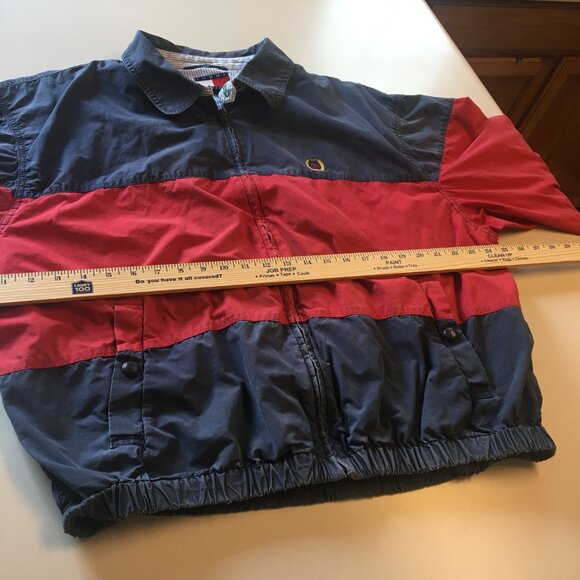 VTG Tommy Hilfiger Windbreaker Jacket XL Navy Red 90s Colorblock Sailing - Picture 9 of 16